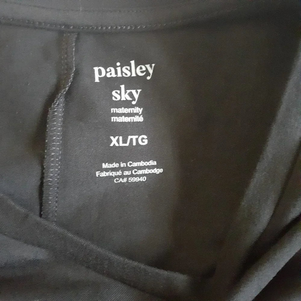 Paisley Sky Maternity NWT Women's XL Black Long Sleeve Dress - Picture 4 of 6